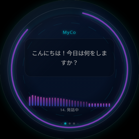 ラウンドタッチパネル — 発話中（speaking）
