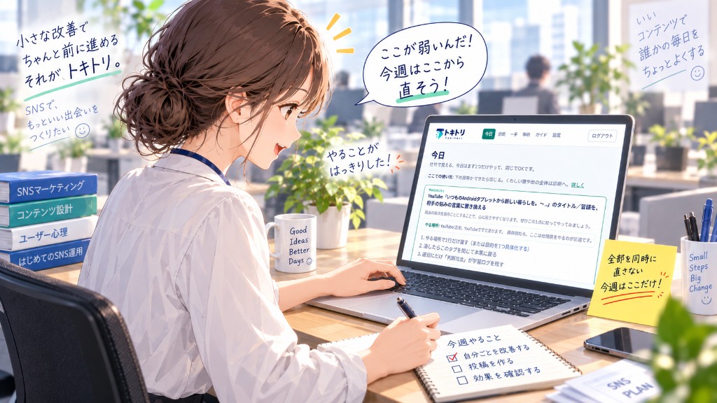 トキトリを開き、今日直すポイントが見えたAさん