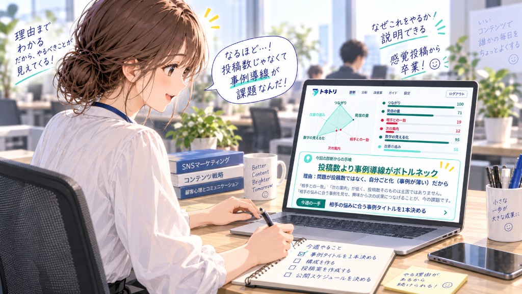 投稿数ではなく事例導線が課題だと理由まで分かったAさん