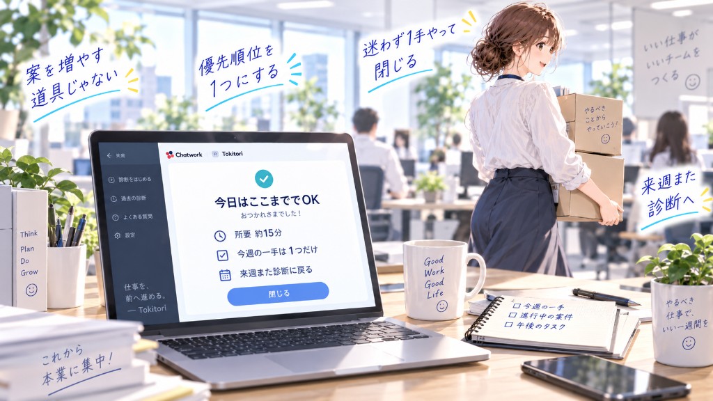 今日はここまでで閉じ、本業に戻るAさん